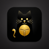Black Cat with Gold Elegant Design