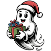 Weihnachtsgeist mit Geschenk