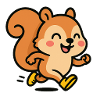 Happy squirrel on the run