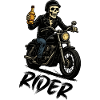 Skeleton biker with bottle
