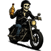 Skeleton Biker with Bottle