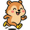 Joyful hamster on the run