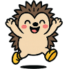 Fröhlicher Igel im Spiel