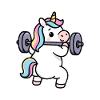 Unicorno muscoloso - Squat arcobaleno e buon humeu