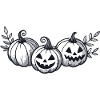 Trio of Gray Halloween Pumpkins