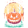 Halloween-Kürbis im Wald