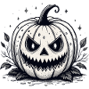 Retro Monochrome Pumpkin