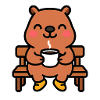 Capybara on a coffee bench