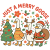 Noël juste une famille d’oies joyeuses