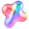 Rainbow Glossy Abstract Blob Design