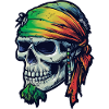 Vivid Rainbow Skull Bandana