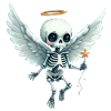 Winged skeleton with stellar halo