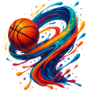 Vibrant Orbit Basketball Splash