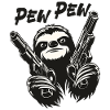 Pew Pew Sloth Faultier