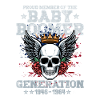 Baby Boomers Generation Skull with Crown