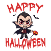Halloween Vampire Dracula Pumpkin Bat Creepy