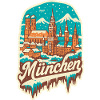 Munich en hiver - Illustration romantique