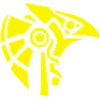 Egyptian god Horus (yellow)