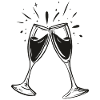 Sparkling wine-Prosecco-glass-black