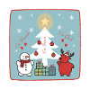 Christmas tree with snowman and reindeer