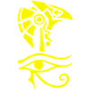 Dieu égyptien et oeil d'Horus 