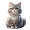Winter Fluff Cat with Snowflakes
