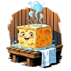 Cheese in sauna Smile and sweat