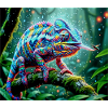 Neon Chameleon Jungle Magic