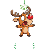 Reindeer with mistletoe