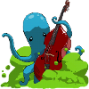Octopus plays bass