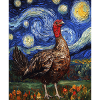 Turkey Bird Van Gogh Style