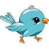 Oiseau bleu heureux mignon