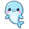 Charming Blue Whale Sticker Art