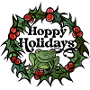 Frosch im Stechpalmenkranz