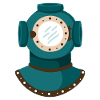 Nautic Design Antique Diving Helmet Illustration