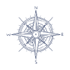 Nautic Design Blue Compass Nautical Emblem