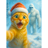 cat, Santa hat, Yeti, Christmas, snow, meme,selfi