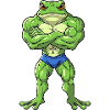 Cool Frog Fitness Bodybuilding Cartoon Strong