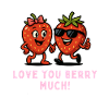 Berry Duo Strawberries Fruit Fruits Cartoon