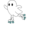 Ghost on roller skates