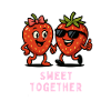 Strawberries Duo - Cute Together Cartoon Couple