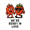 Baie amoureuse fraises fruits illustrations