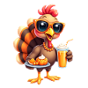 Thanksgiving Turkey with Sunglasses