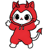 Cat Devil Kapuzenpullover Rot