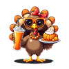 Thanksgiving Turkey with Sunglasses