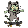 Zombie Cat on Skate