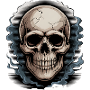 Skull in Smoke Aura