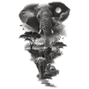 Lunar Elephants Silhouette