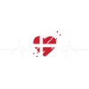 Denmark Heart Heartbeat Flag Gift
