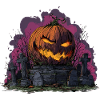 Spooky Halloween Pumpkin Cemetery